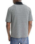 Jil Sander Golfer Zip Ss Checkered Black/white