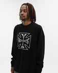 Vetements Sweater Double Biker Cross Logo Black