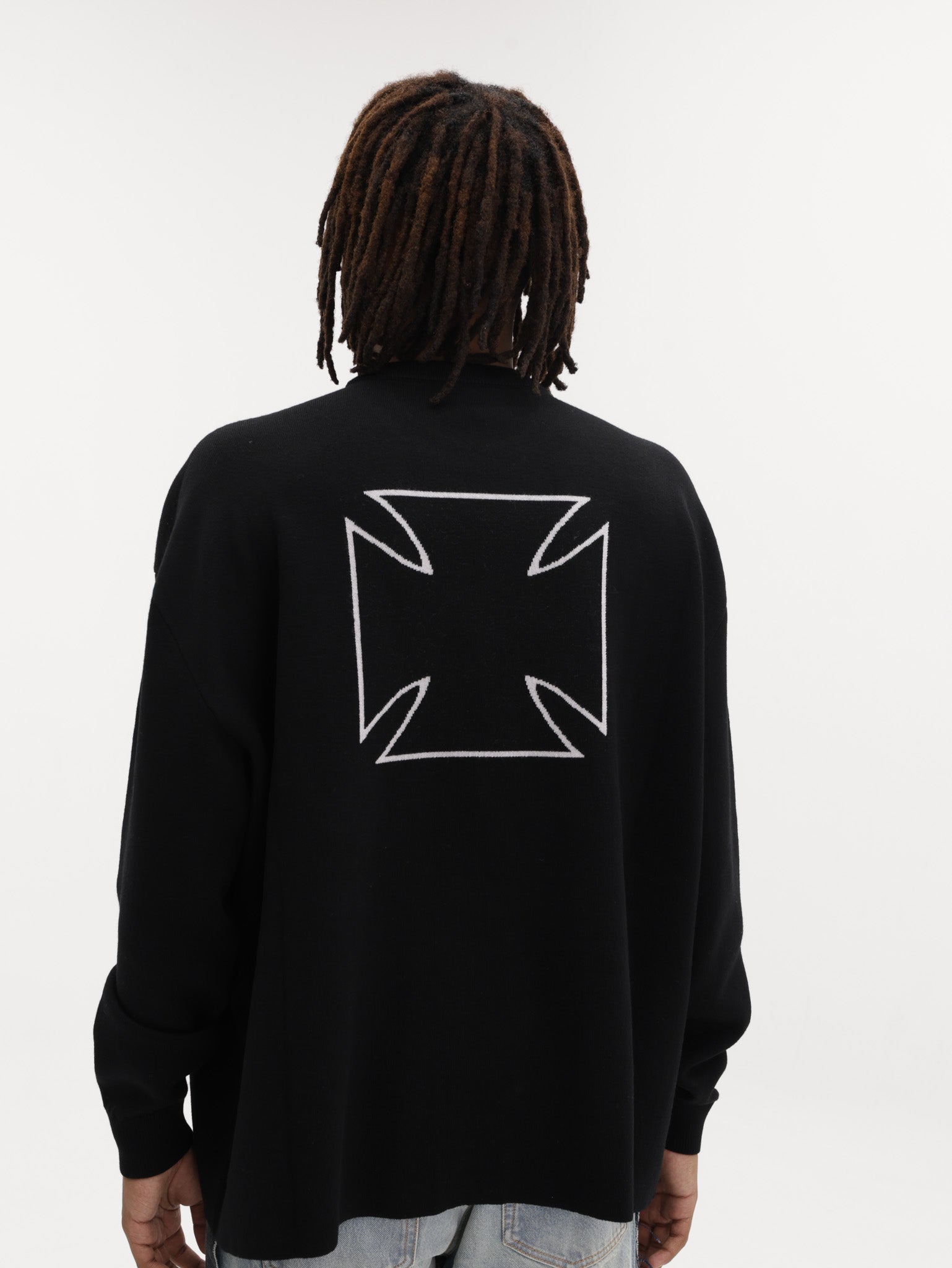 Vetements Sweater Double Biker Cross Logo Black - AL Capone Premium