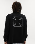 Vetements Sweater Double Biker Cross Logo Black