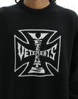 Vetements Sweater Double Biker Cross Logo Black