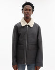 Maison Kitsune Jacket Shearling Brown Stone