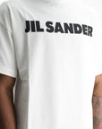 Jil Sander T-Shirt Black Print Crew White
