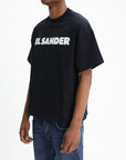 Jil Sander T-Shirt White Print Crew Black