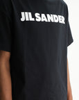 Jil Sander T-Shirt White Print Crew Black