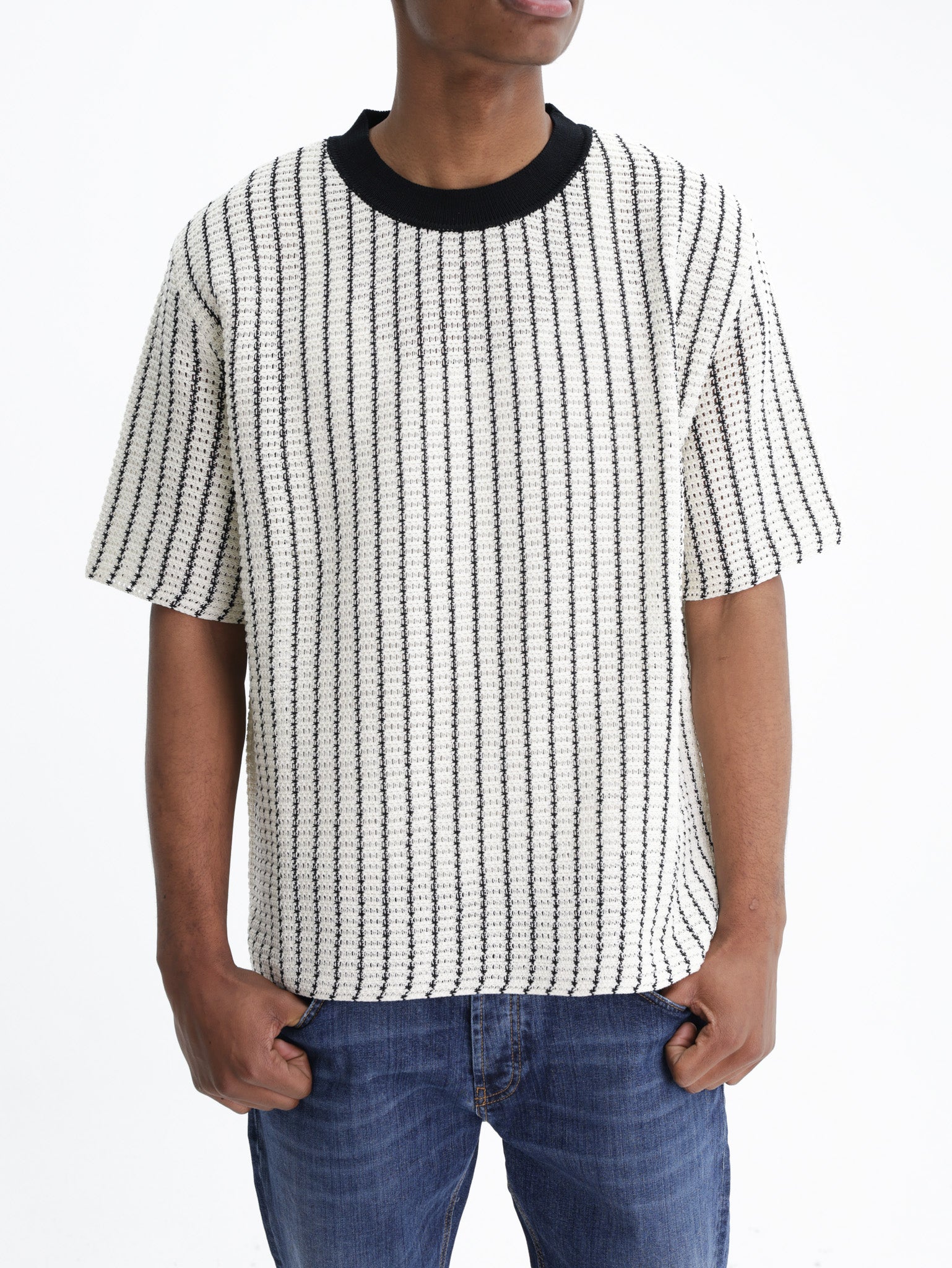 Jil Sander T-Shirt Black Stripe Crew Cream – AL Capone Premium