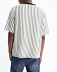 Jil Sander T-Shirt Black Stripe Crew Cream