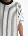 Jil Sander T-Shirt Black Stripe Crew Cream