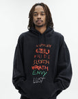 Vetements Hoodie 7 Sins Washed-Out Black
