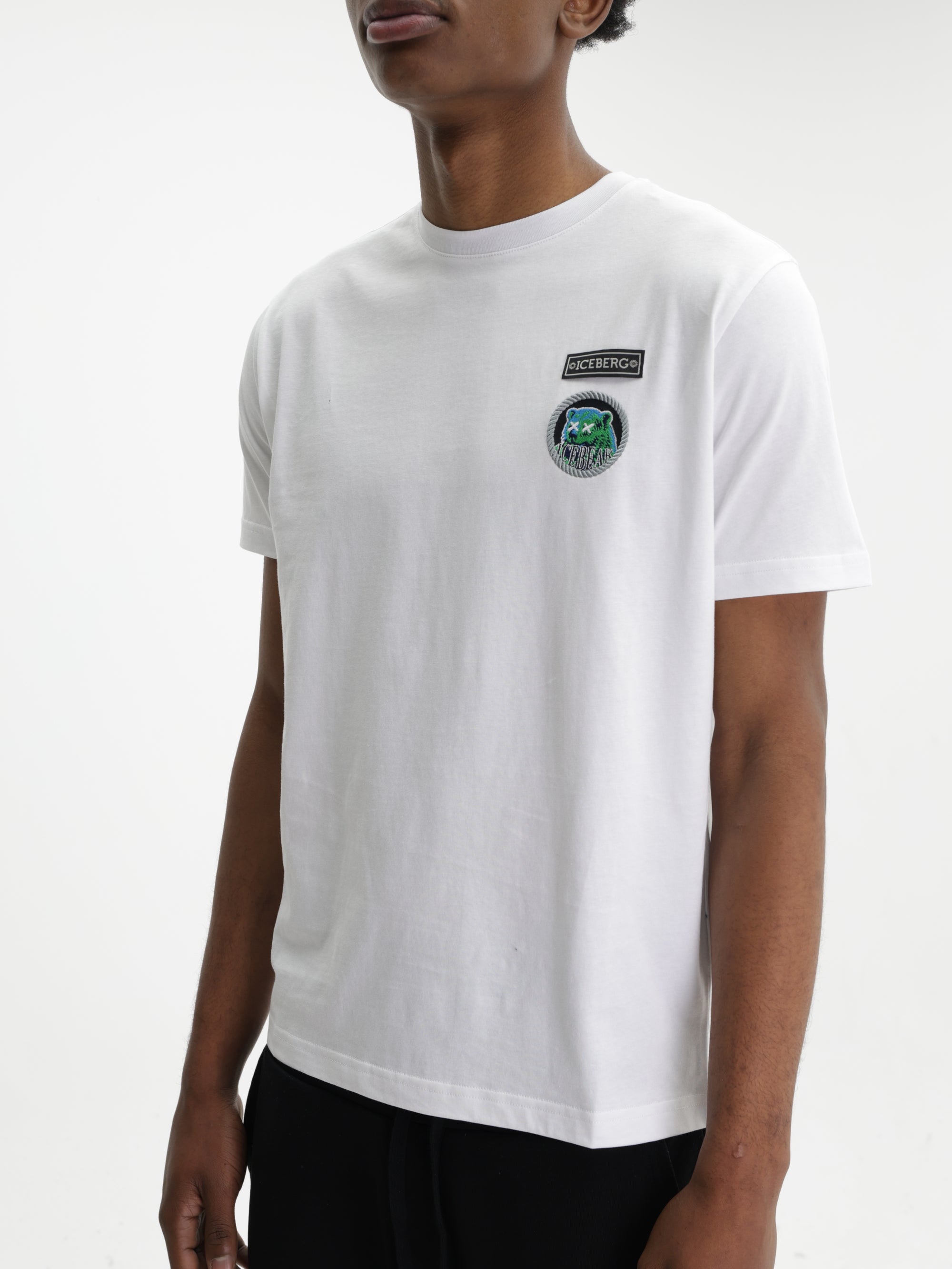 Iceberg T-Shirt Polar Bear Logo Crew White