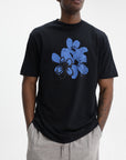 Iceberg T-Shirt Blu Flower Print Black