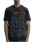Iceberg Jeans T-Shirt People Ao Print  Black