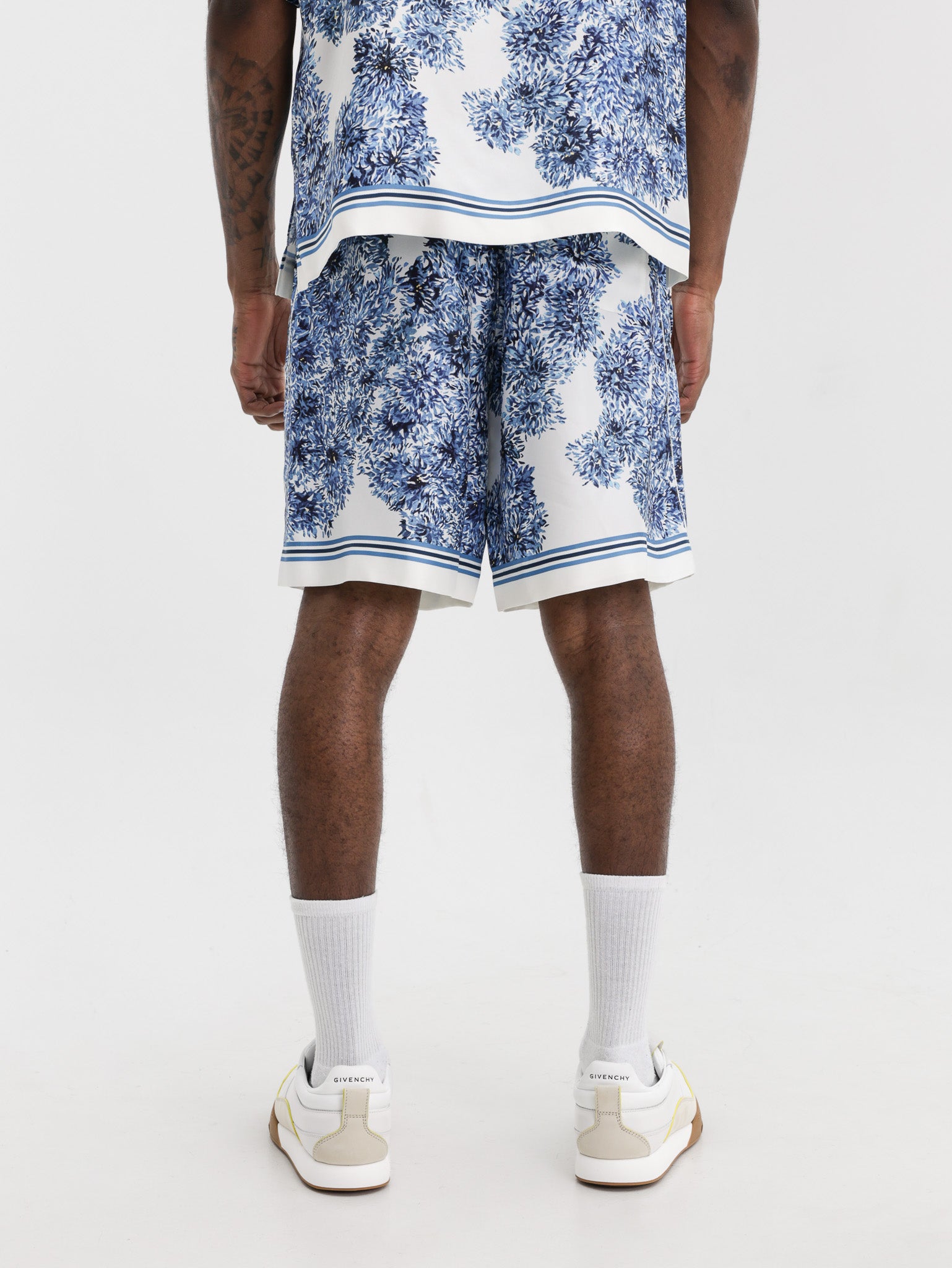 Givenchy Short Flower Print  Blue/White