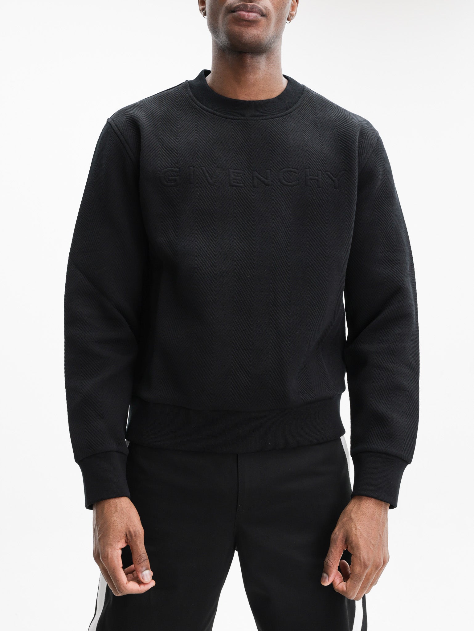 Givenchy Sweater Embossed Logo Print Black