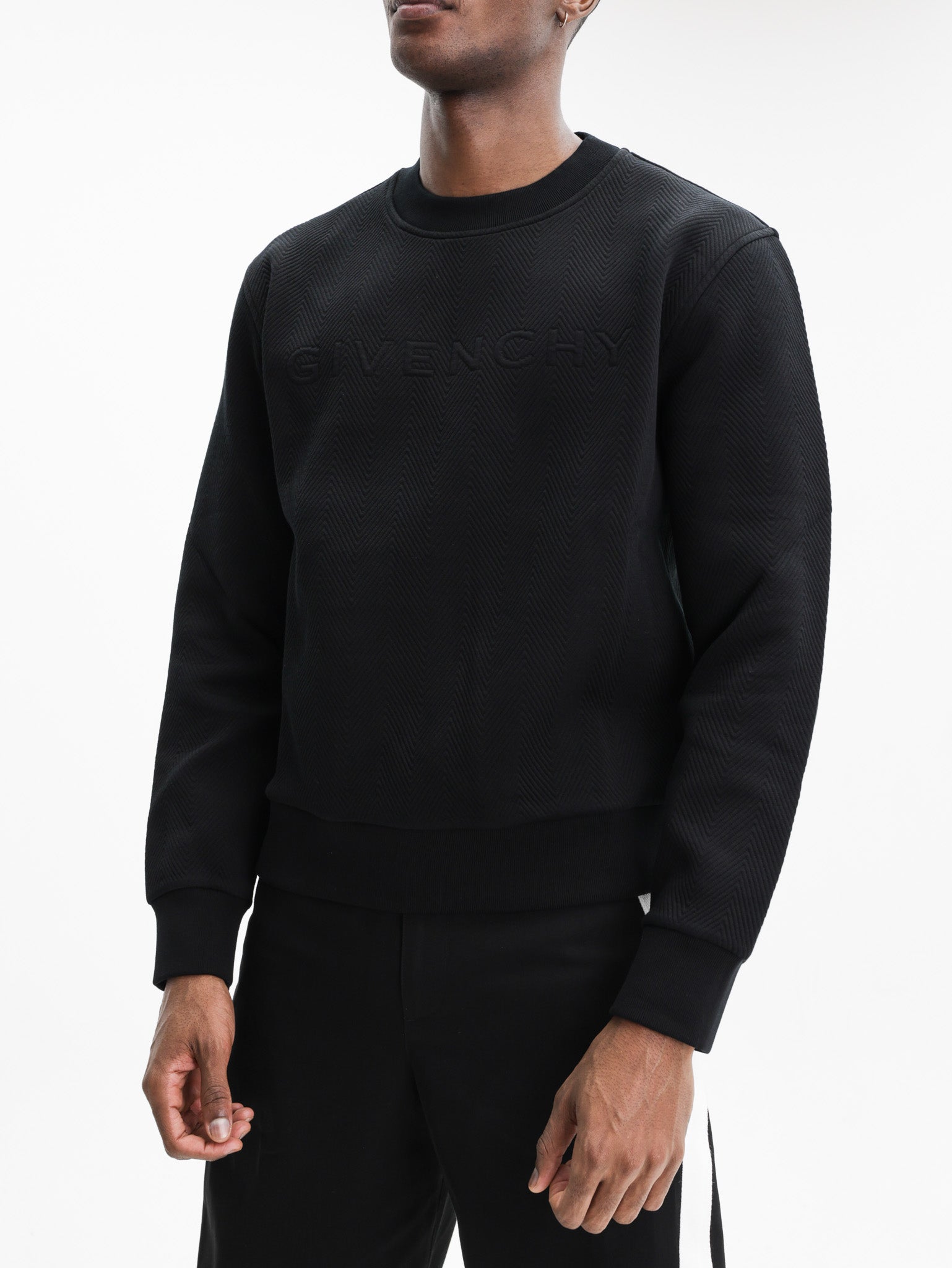 Givenchy Sweater Embossed Logo Print Black