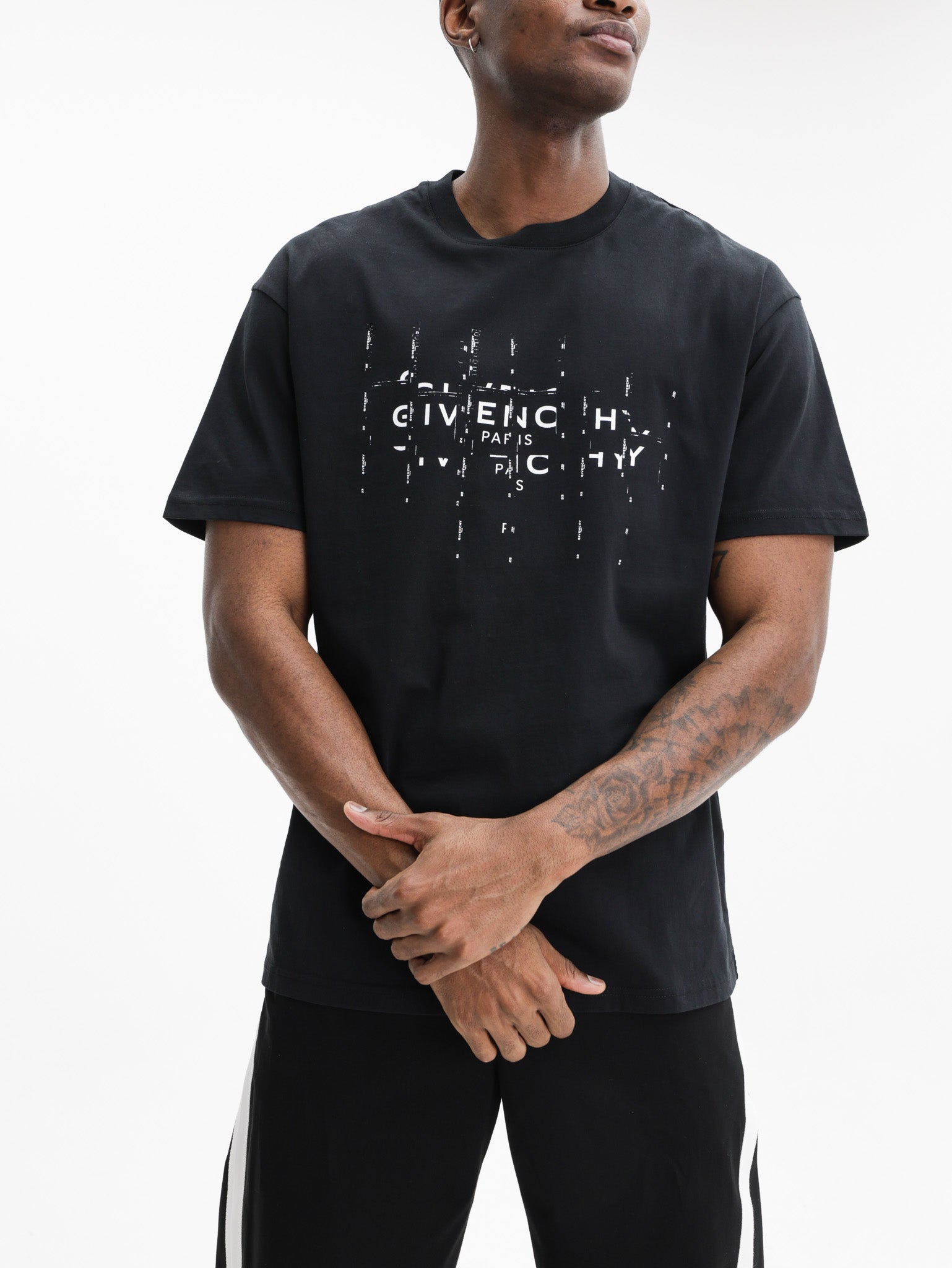 Givenchy T-Shirt White Logo Print Black