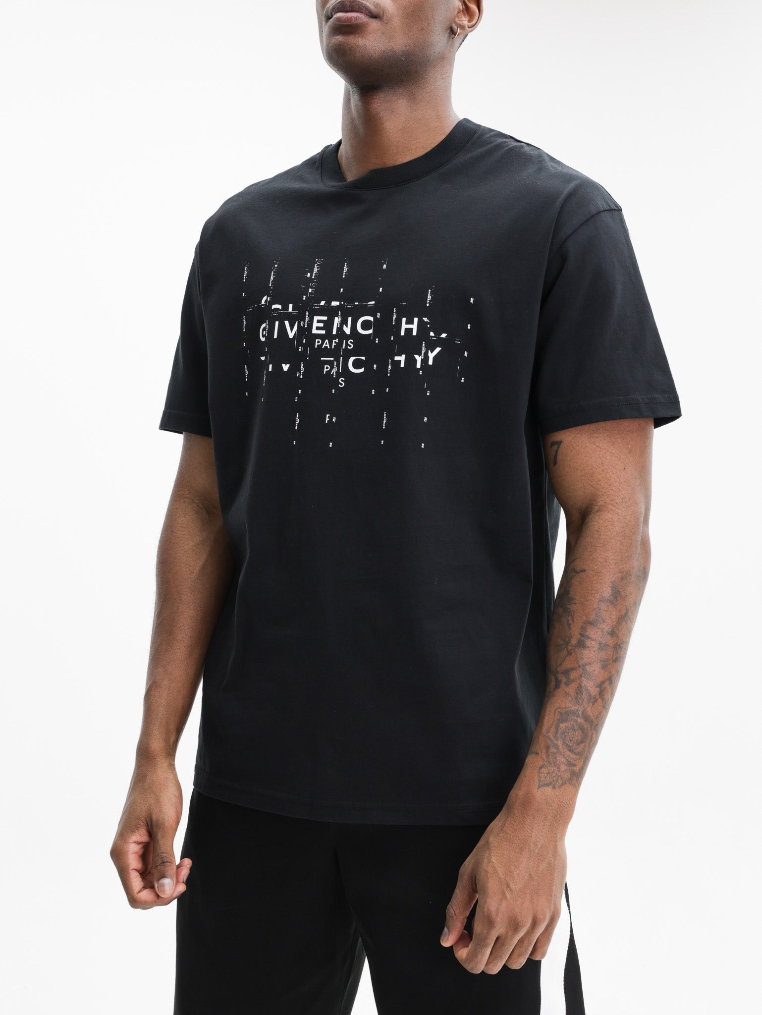 Givenchy T-Shirt White Logo Print Black