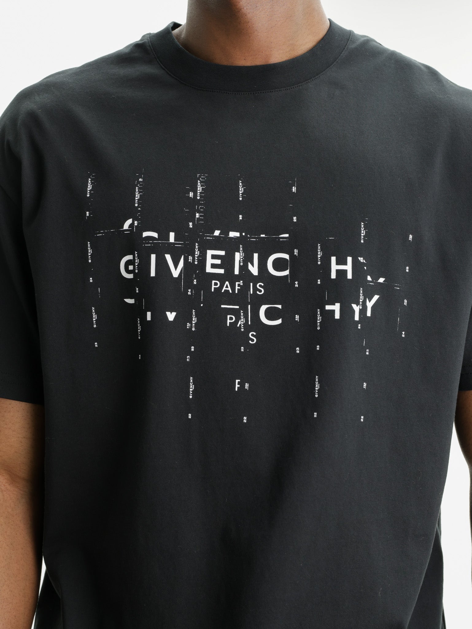 Givenchy T-Shirt White Logo Print Black