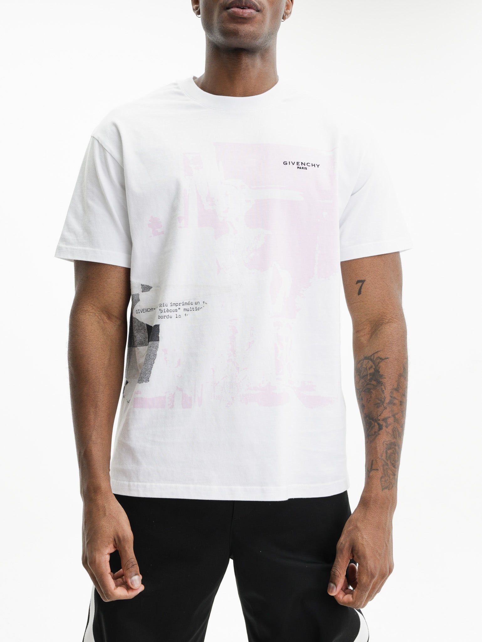 Givenchy T-Shirt Pink Print Logo White