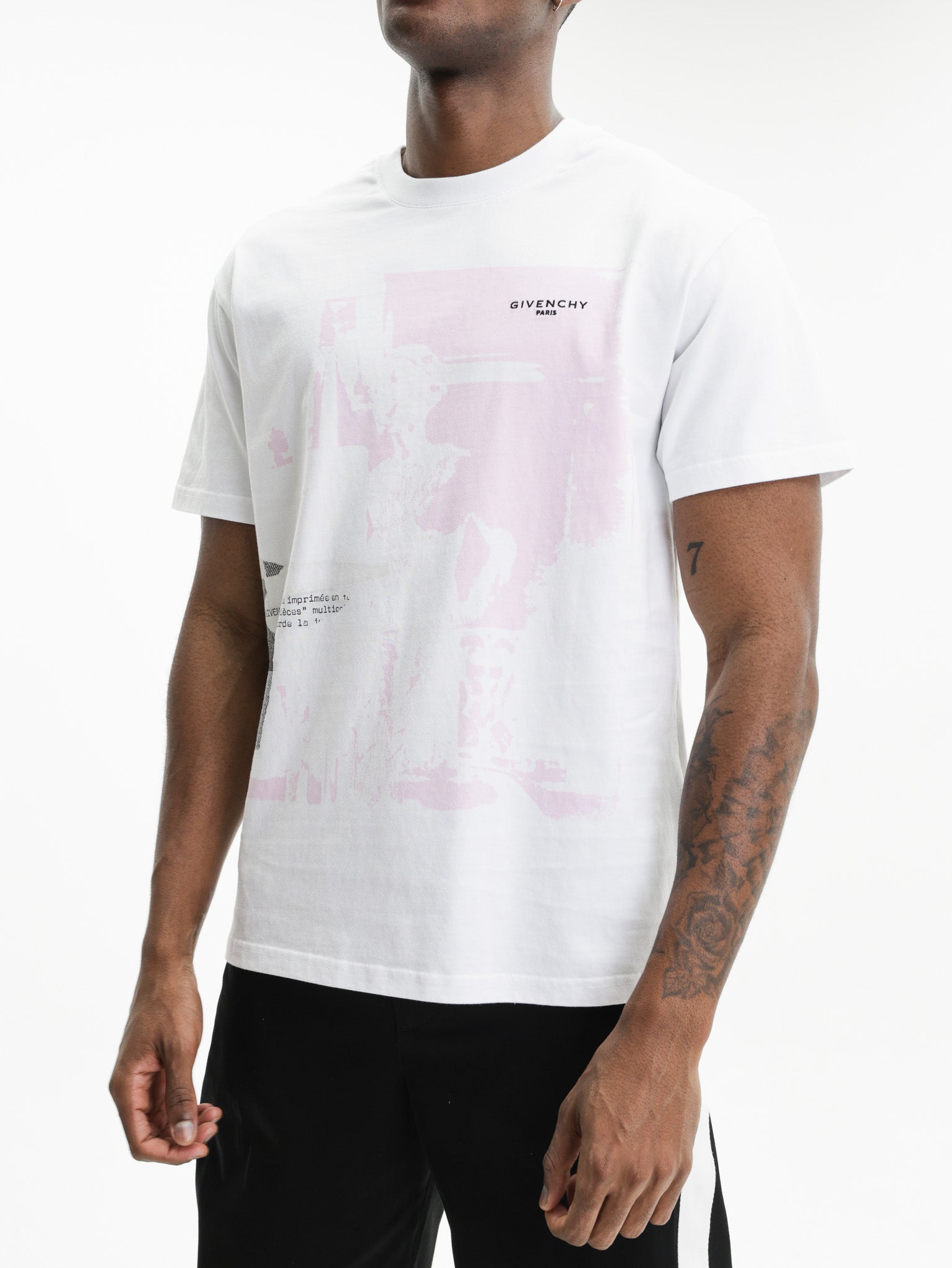 Givenchy T-Shirt Pink Print Logo White
