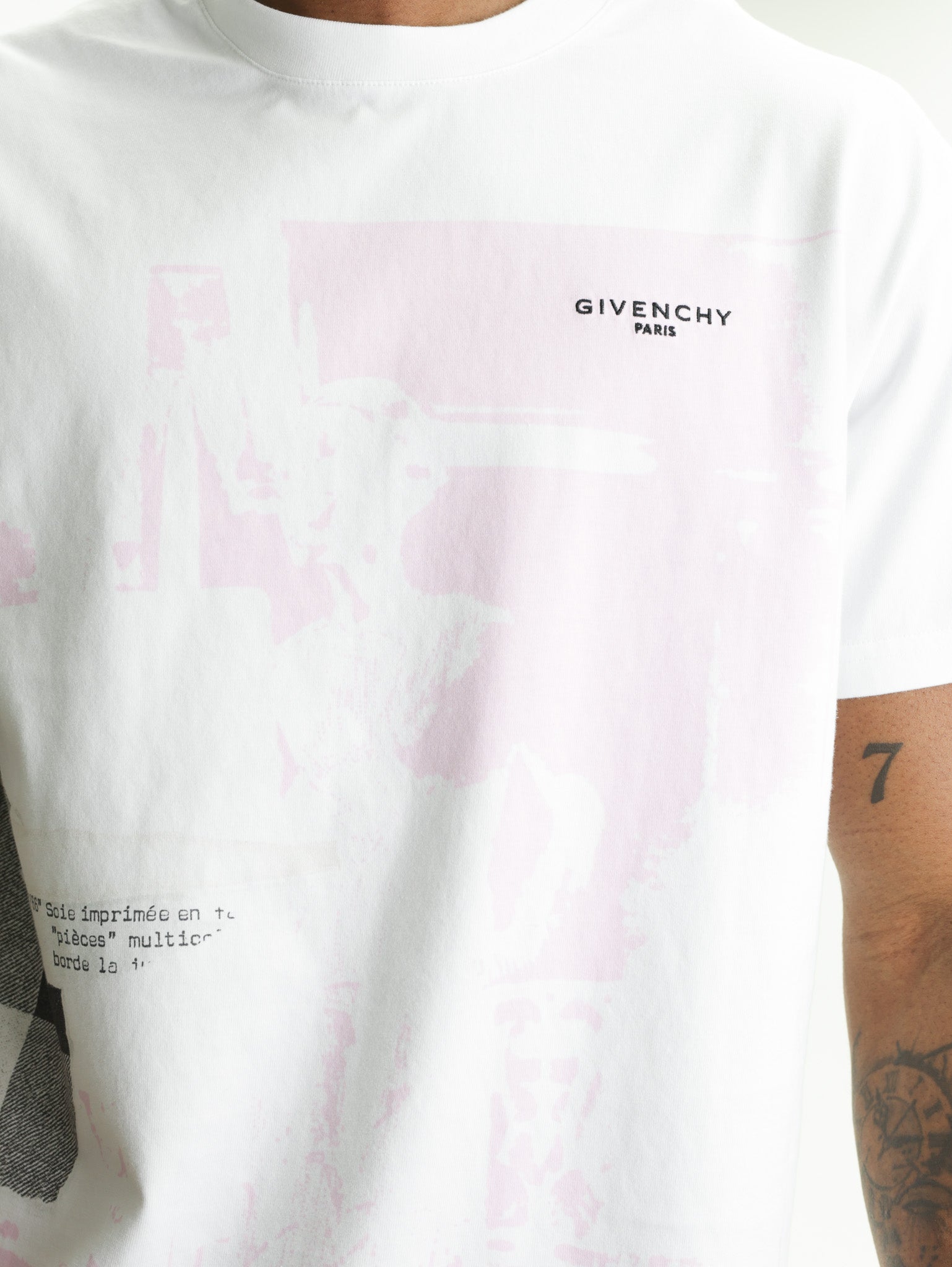 Givenchy T-Shirt Pink Print Logo White