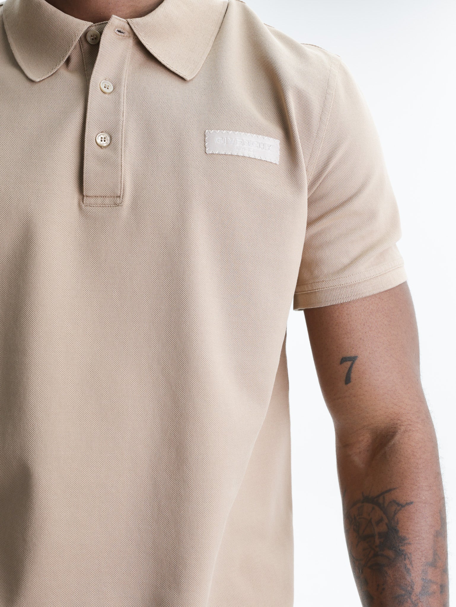 Givenchy Golfer Leather Logo Beige