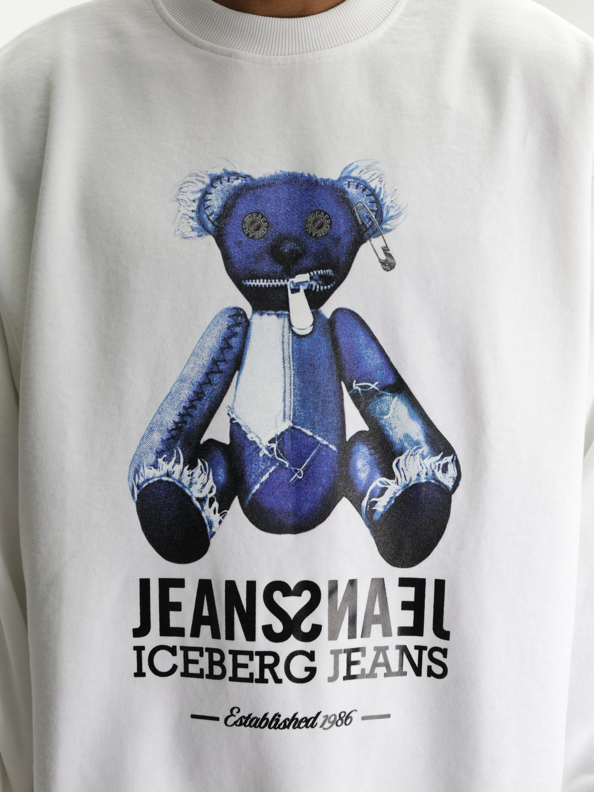 Iceberg Jeans Sweater Teddy Print White