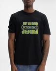 Iceberg Jeans T-Shirt Green Logo Print Black
