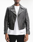 Givenchy Jacket Leather Side Zipped Black