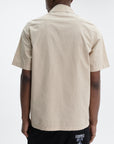 Iceberg Jeans Shirt Black Stripe Zip Cream