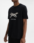 Iceberg Jeans T-Shirt Wolf Print Ibj  Black