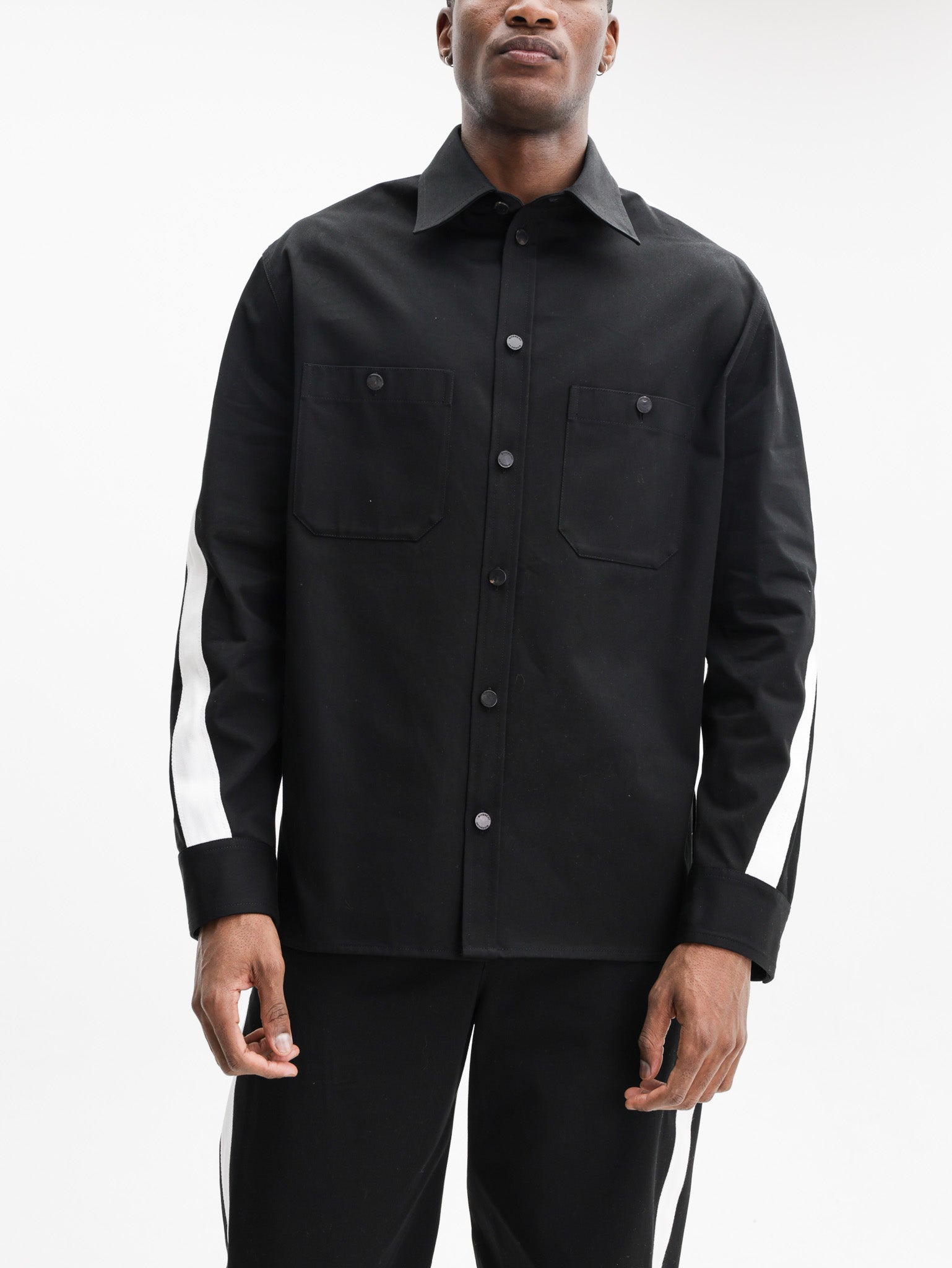 Givenchy Shirt Button White Sleeve Black