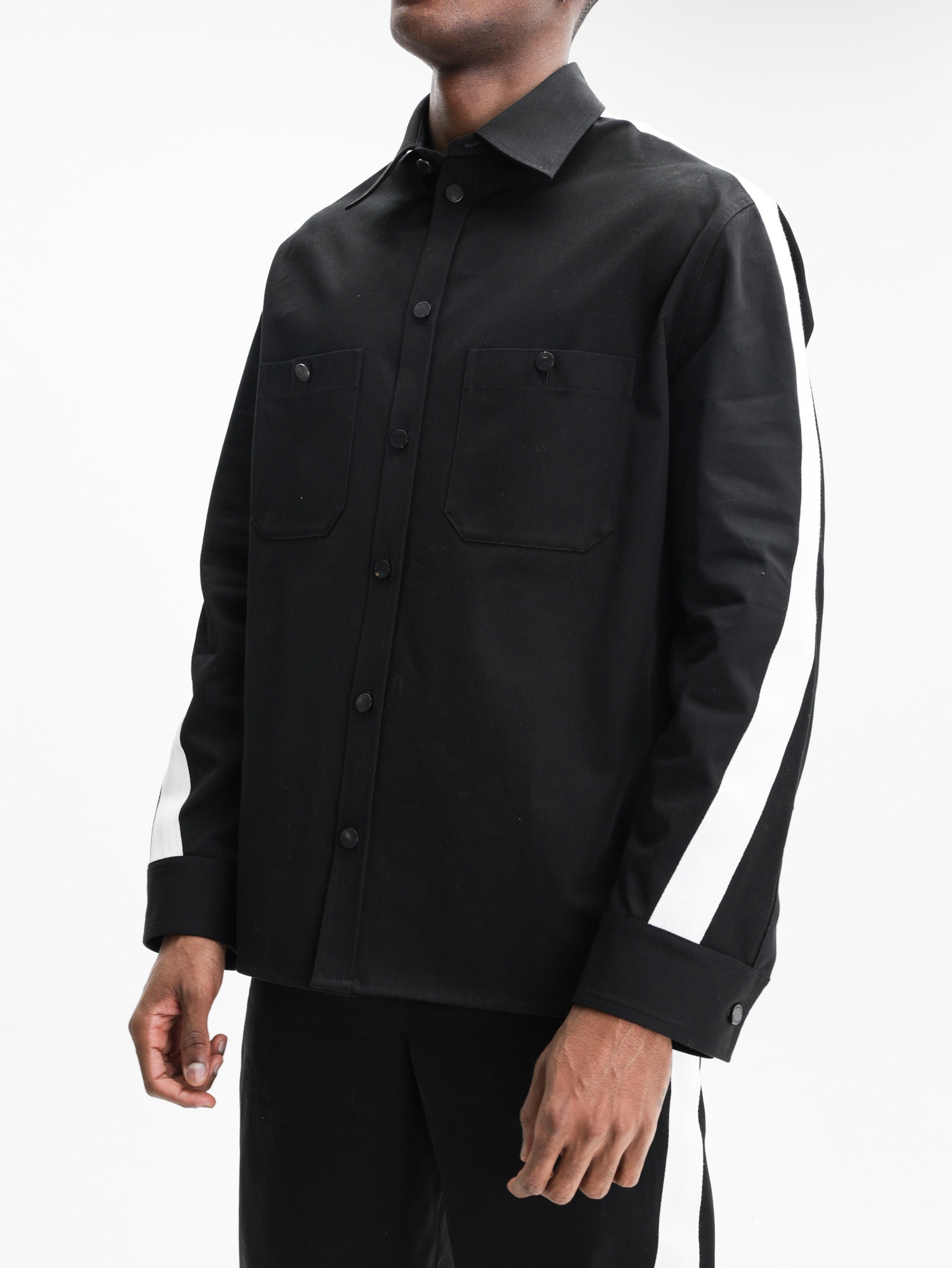 Givenchy Shirt Button White Sleeve Black