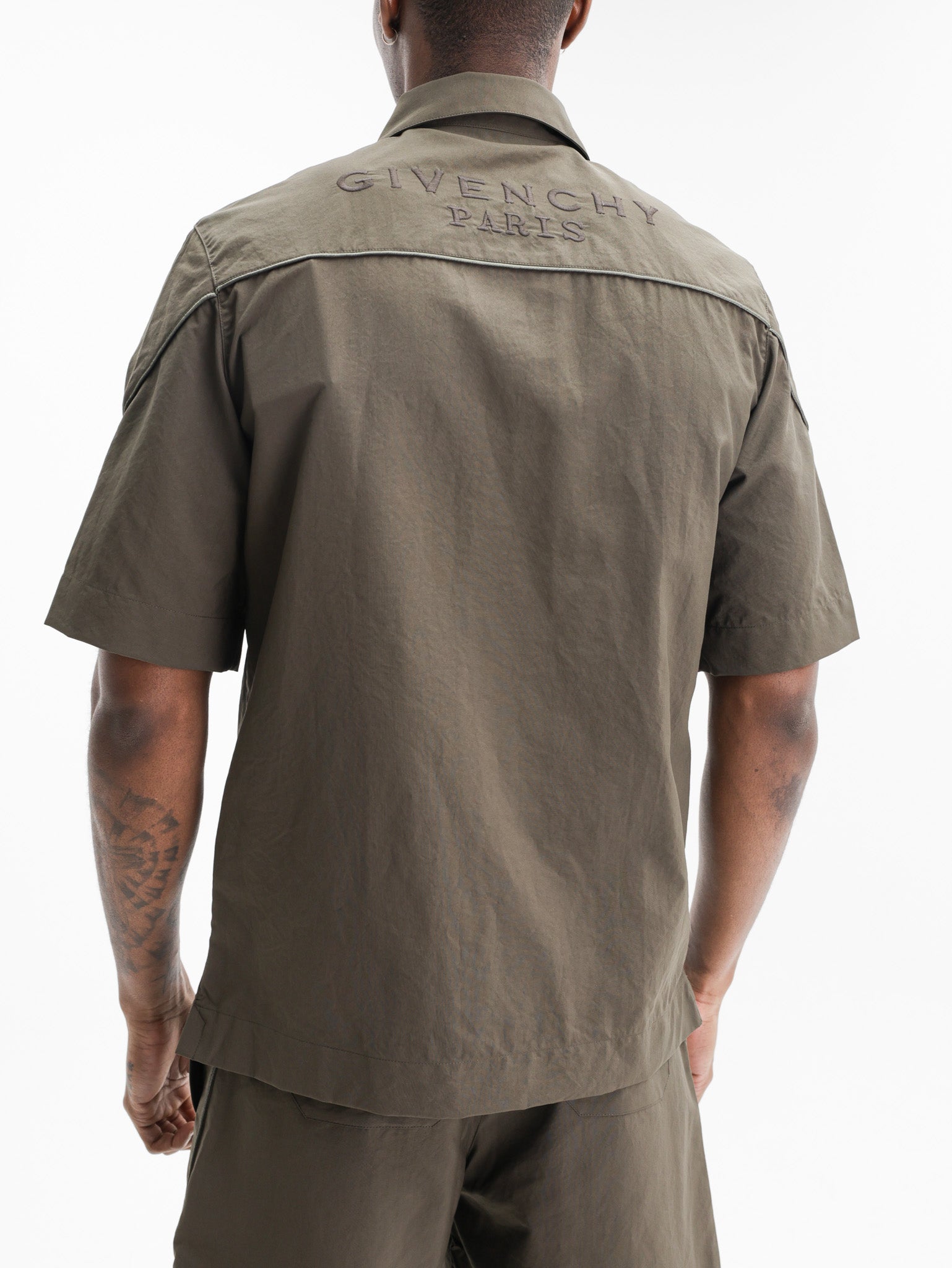 Givenchy Shirt Zipped Ss Collared Brown