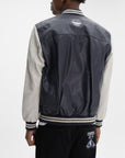 Iceberg Jeans Jacket Baseball Bei Sleeves Black