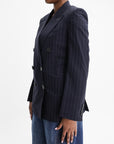 Givenchy Jacket Pinstripe Oversized Navy