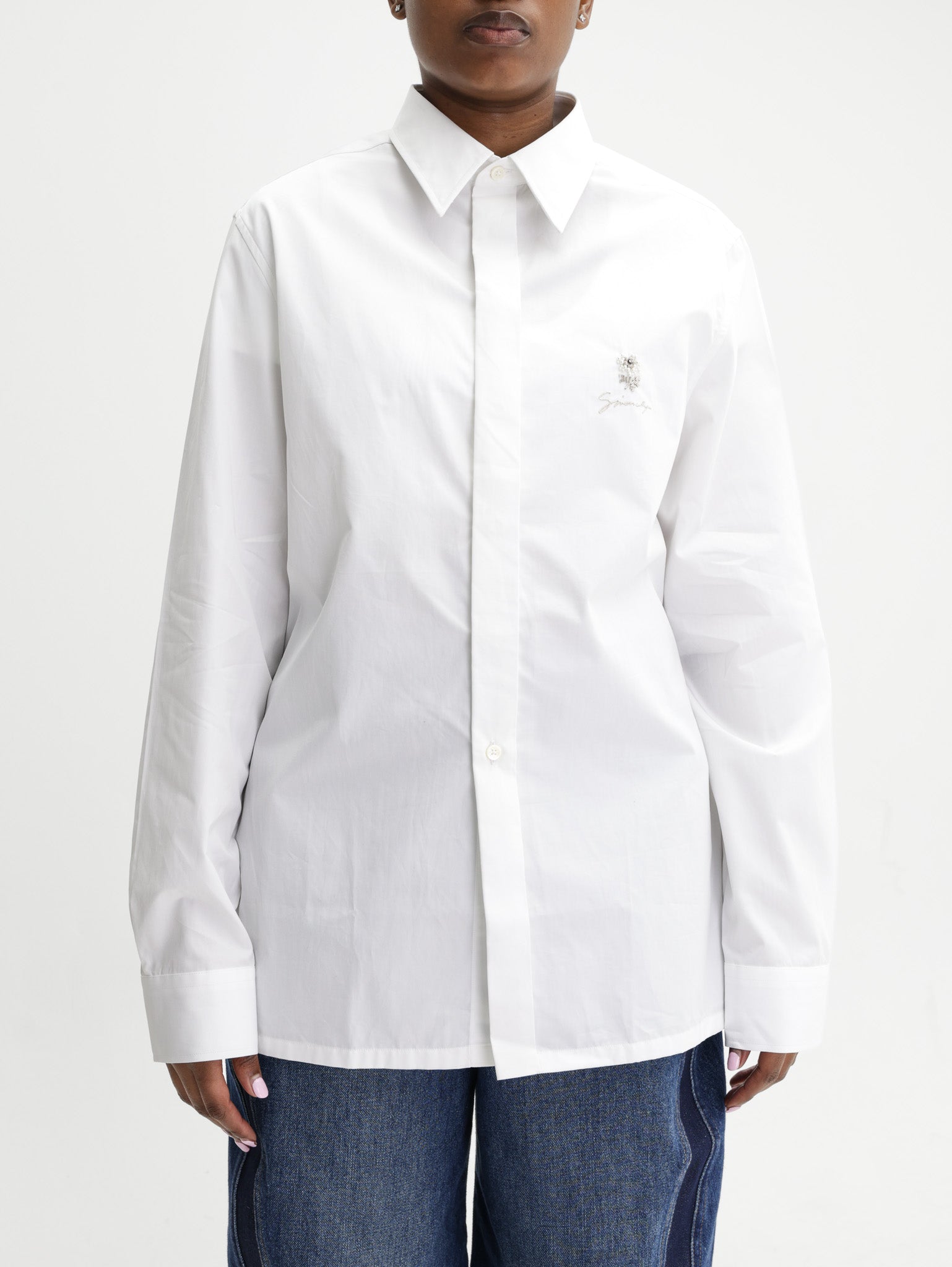 Givenchy Shirt Ls Flower Logo White