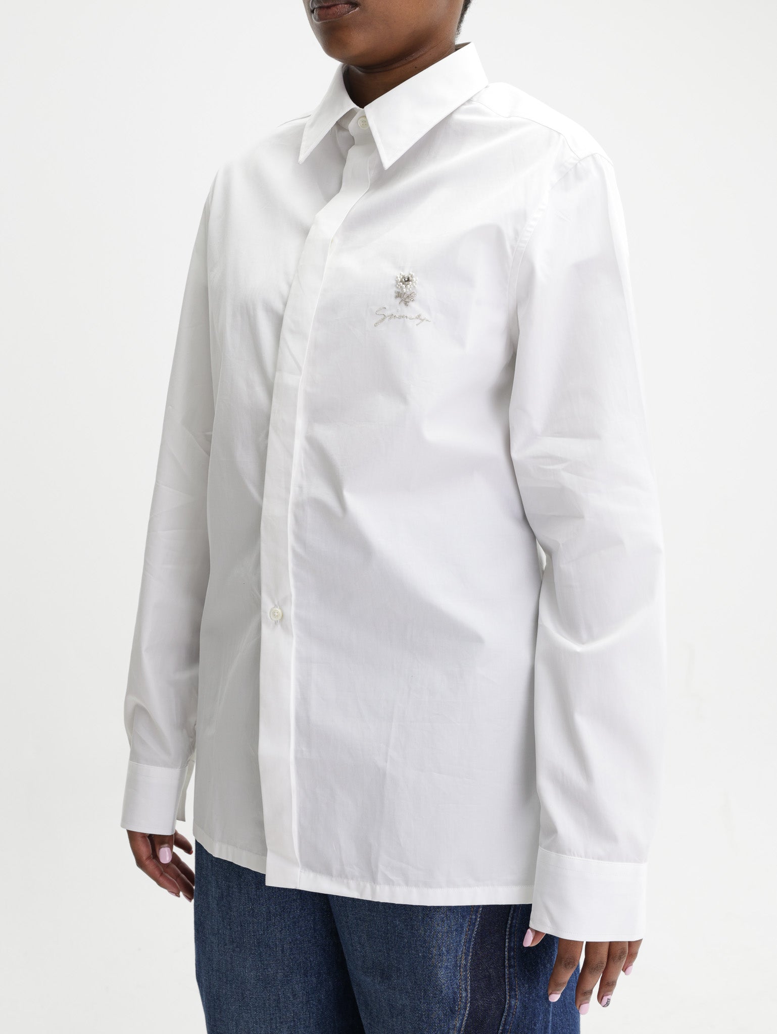 Givenchy Shirt Ls Flower Logo White