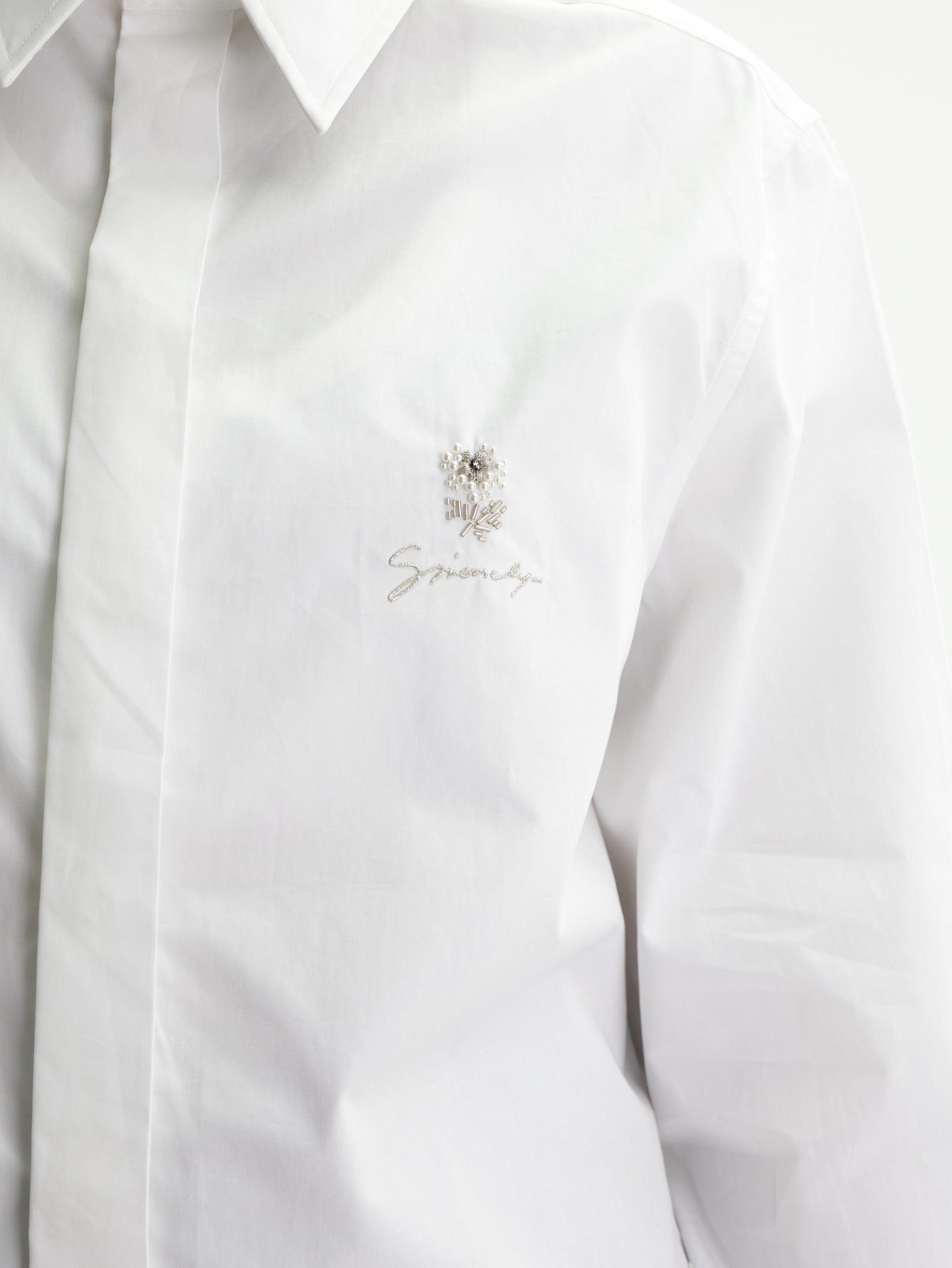 Givenchy Shirt Ls Flower Logo White