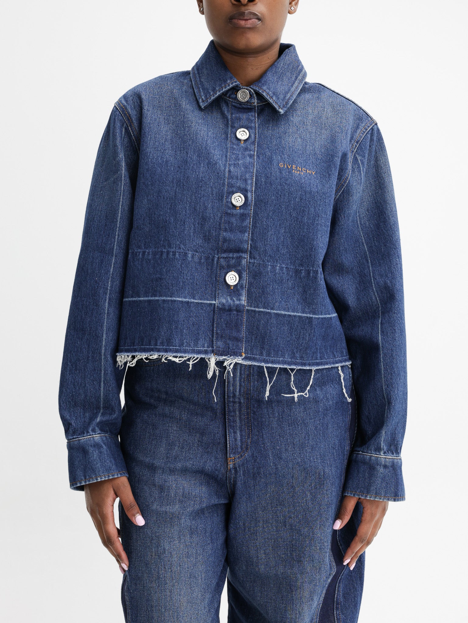 Givenchy Denim Jacket Denim Cropped Blue