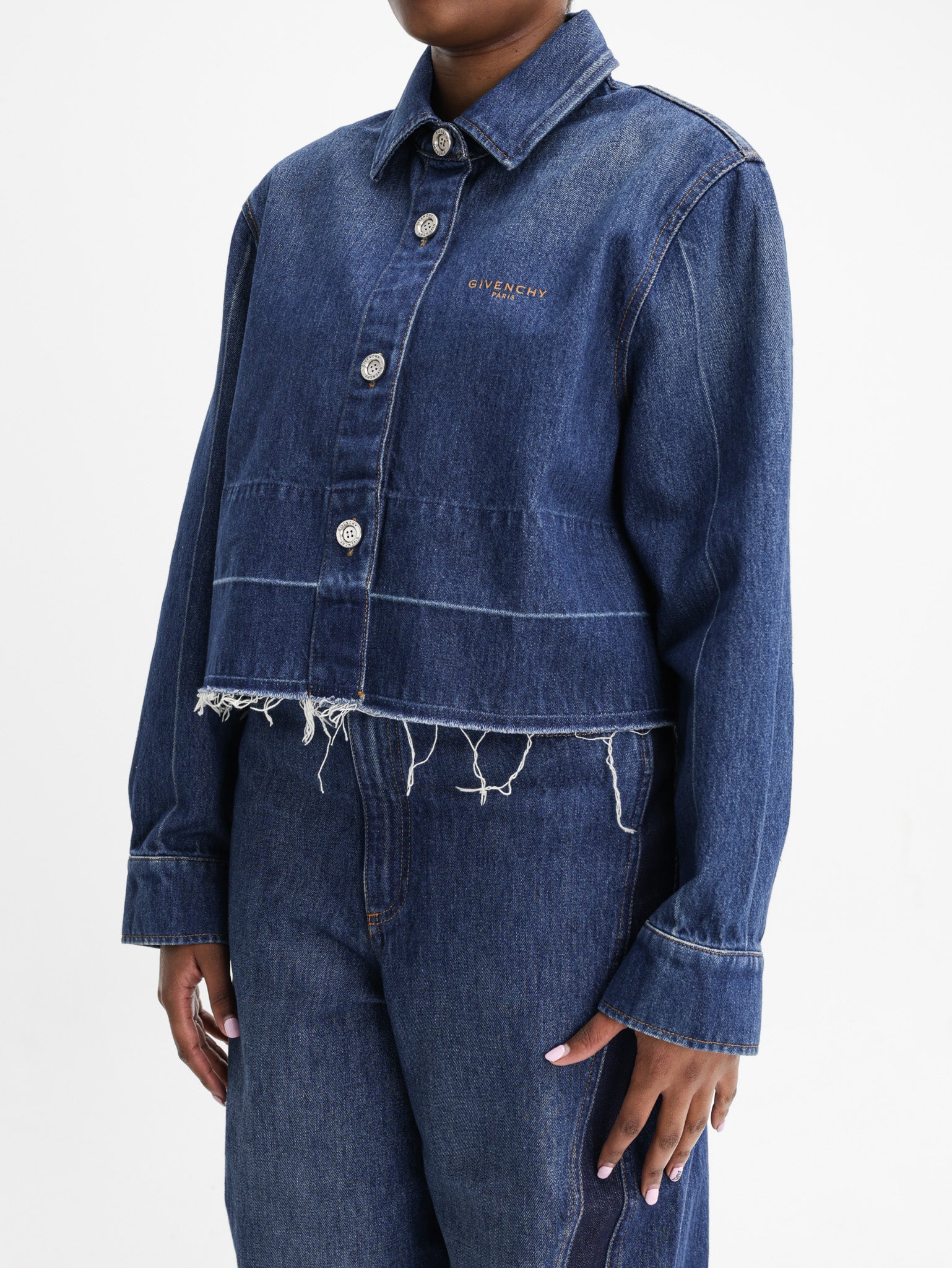 Givenchy Denim Jacket Denim Cropped Blue