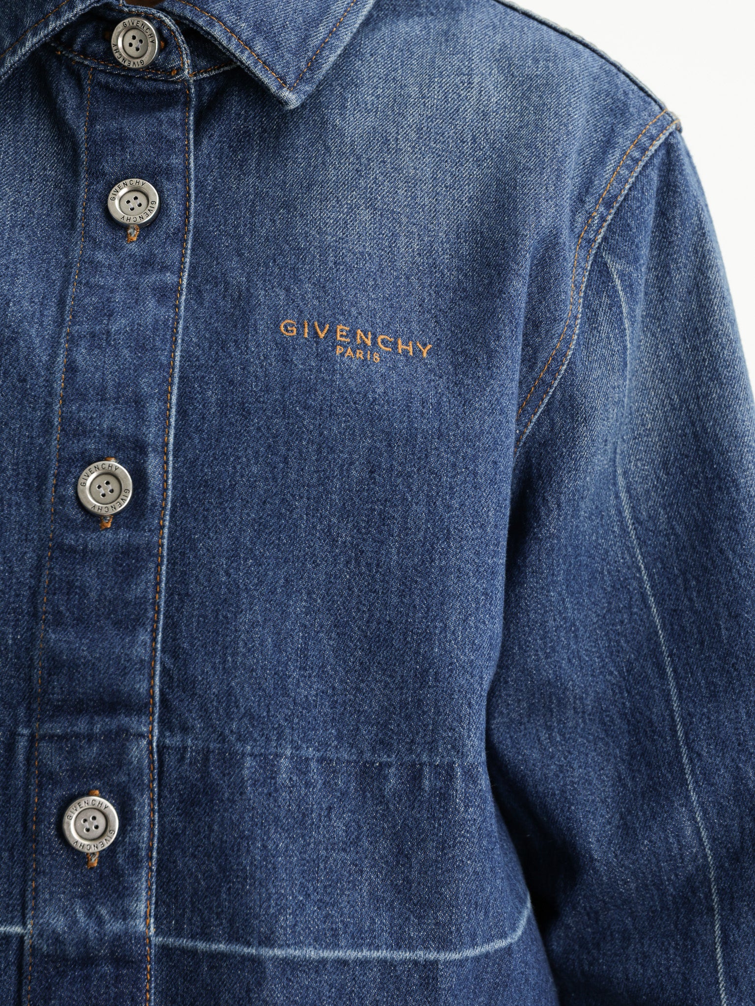 Givenchy Denim Jacket Denim Cropped Blue