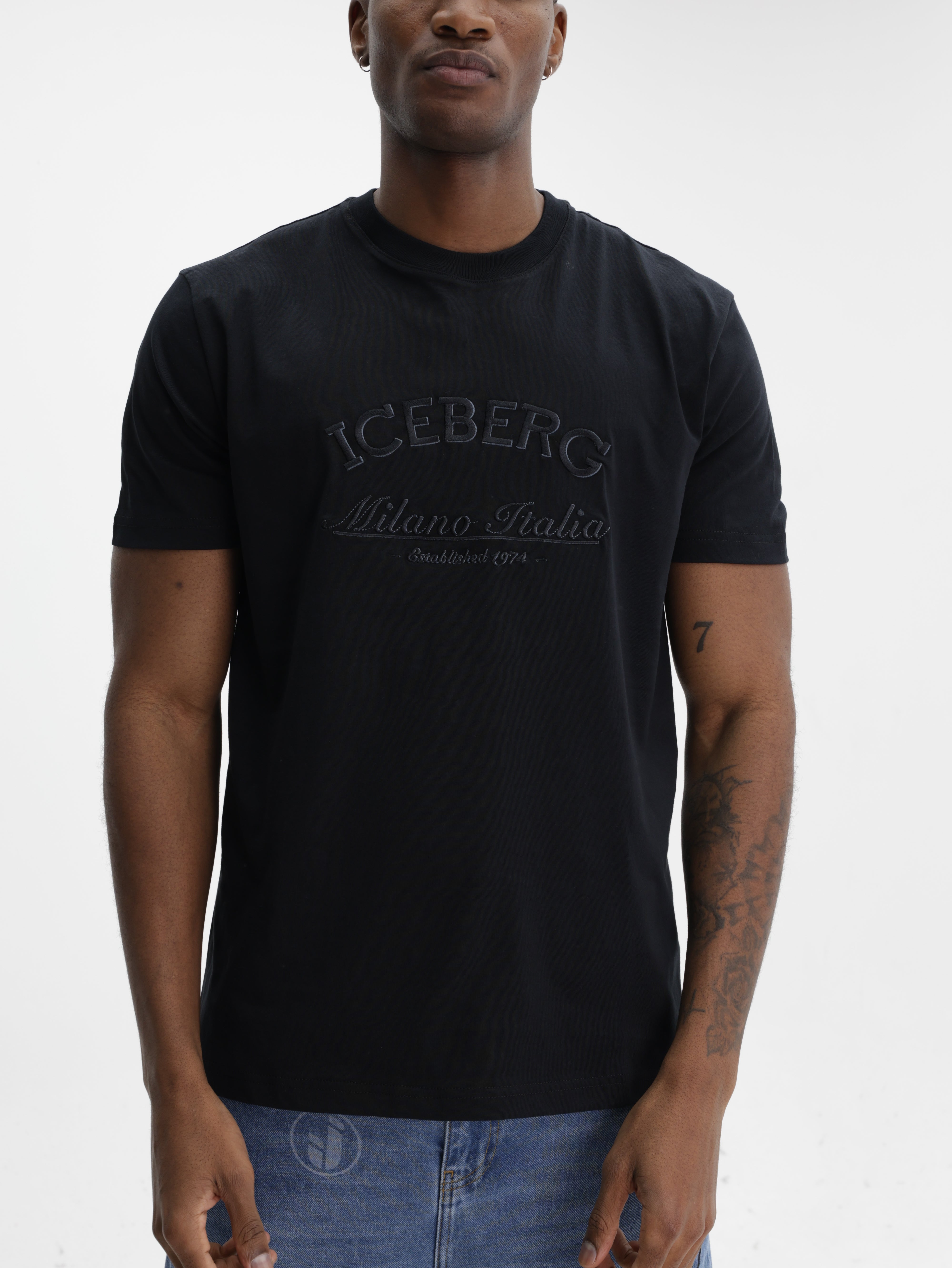 Iceberg T-Shirt Ib Embroided Crew Black - AL Capone Premium