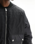 Iceberg Jeans Jacket Silver Zip Cuffed  Black