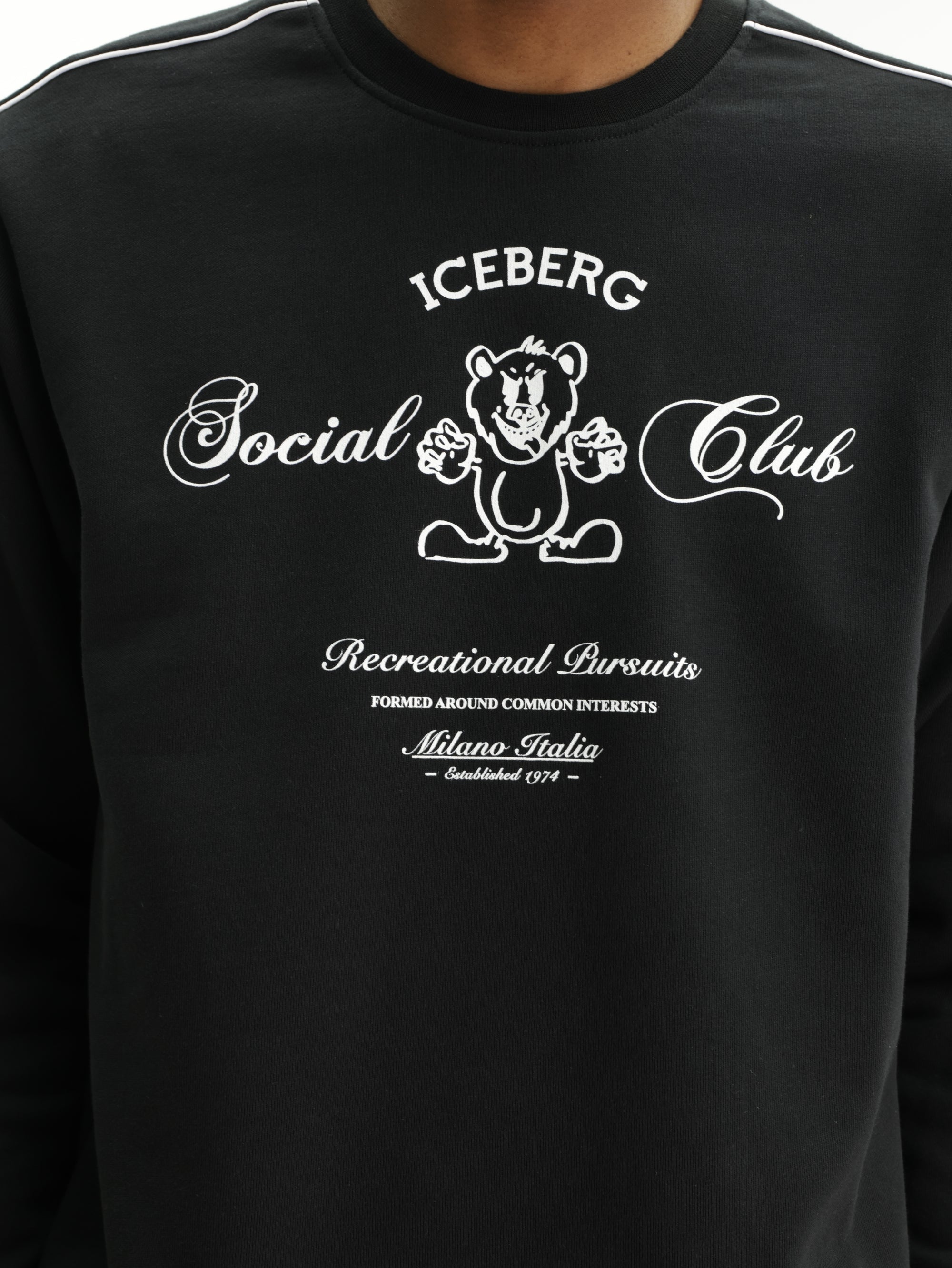 Iceberg Sweater Social Club Print Black