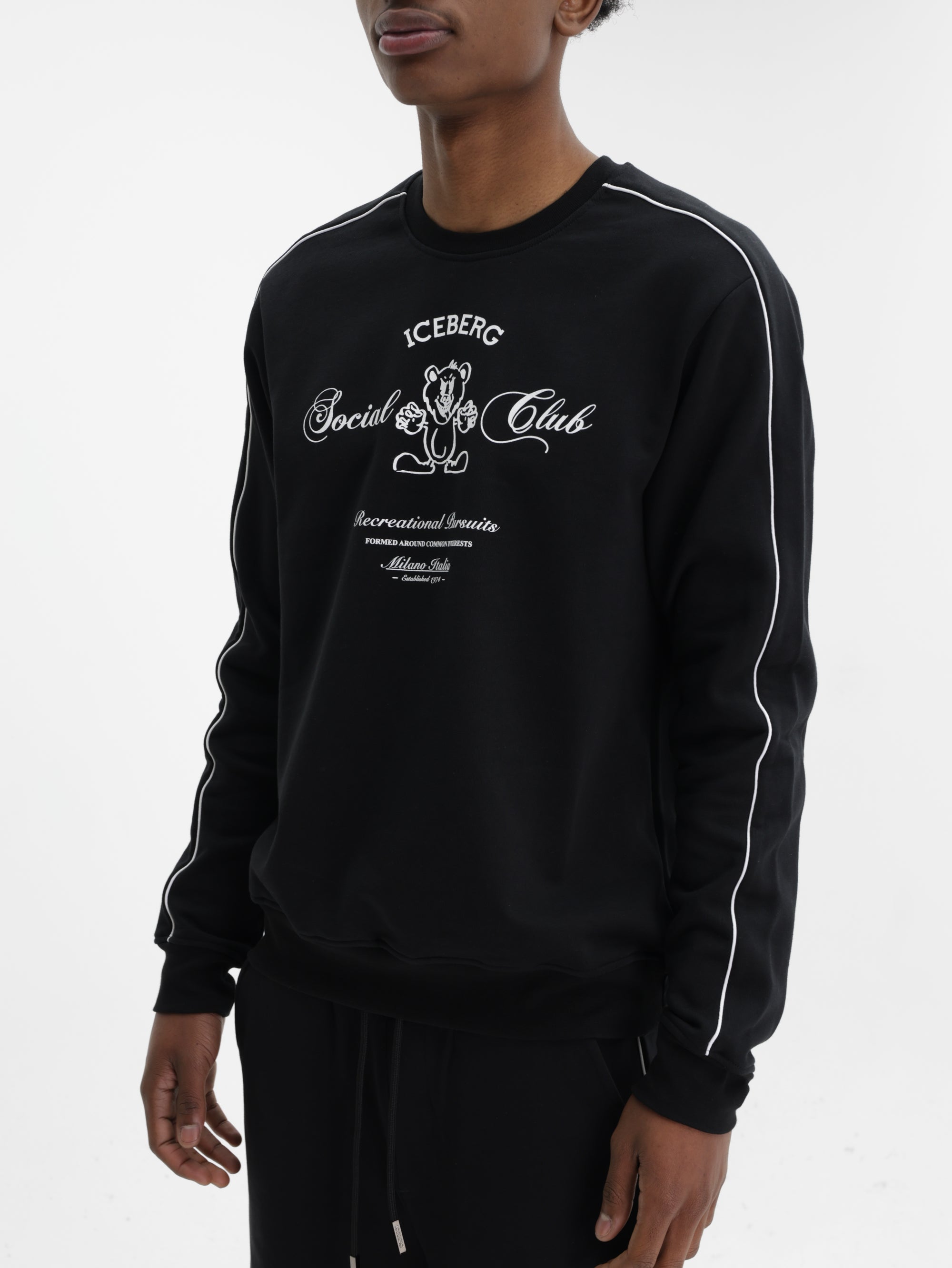 Iceberg Sweater Social Club Print Black