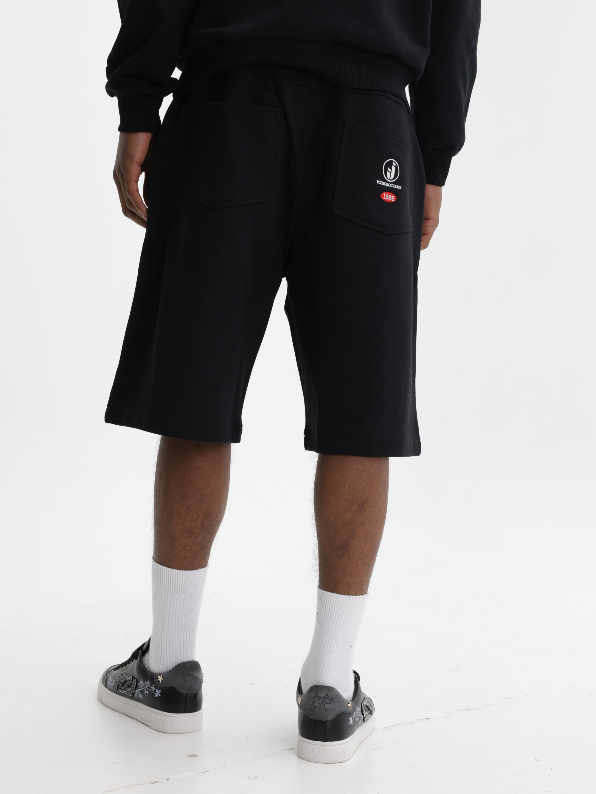 Iceberg Jeans Shorts Sweats Drawstring Black