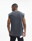 Purple T-Shirts Sleeveless Textured Black