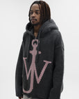 Jw Anderson Hoodie Zipped Anchor Charcoal