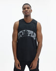 Purple T-Shirt Mesh Tank Black